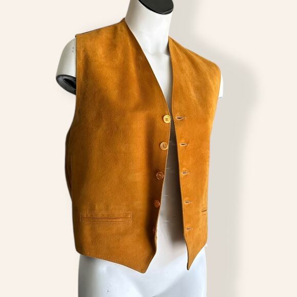 Copen-Core Denmark Burt Orange Suede Vest Mens Medium - Picture 3 of 8